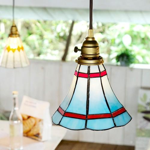 ステンドグラスペンダント マリブ（ブルー） LED電球付属 AW-0389E