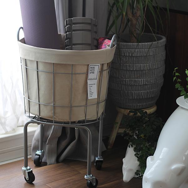 WIRE ARTS & PRO ランドリーラウンドバスケット キャスターレッグ 35L（003334） | BRID | 05