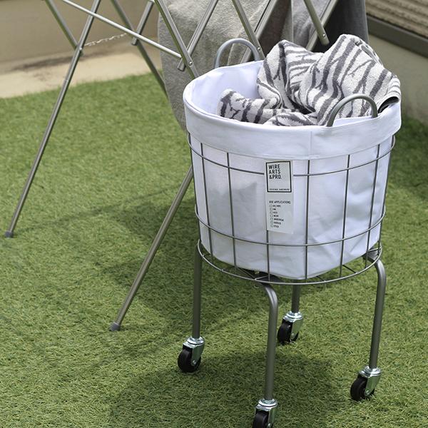 WIRE ARTS & PRO ランドリーラウンドバスケット キャスターレッグ 35L（003334） | BRID | 06