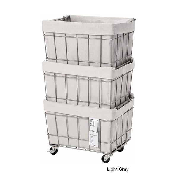 WIRE ARTS & PRO スタッキングバスケット 3段 キャスター/ウォッシャブルカバー 003373 | BRID | 02