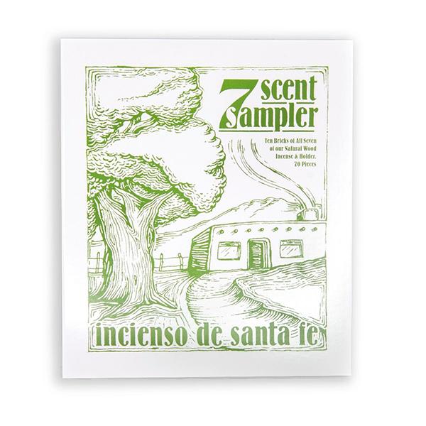 Incienso de Santa Fe インセンス お香 7種の香りサンプラー 7 Scent Sampler Natural Wood Incense with Burner 70 Count | 