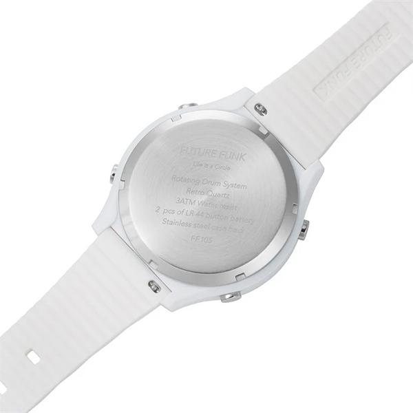 FUTURE FUNK  (フューチャー ファンク)FF105-WH ポリウレタンベルト クオーツ腕時計（ホワイト） | FUTURE FUNK | 03