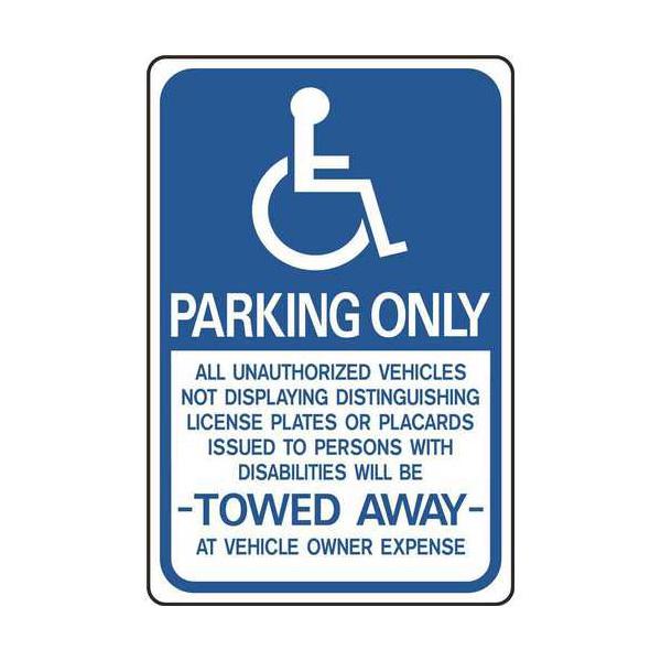 HY-KO 12x18HeavyDutyアルミサインプレート【HANDICAPPED PARKING ONLY】HY-HW-44 | 