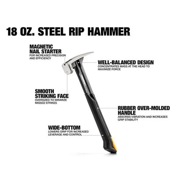 TOUGHBUILT 18ozリップハンマー スムースフェイス TB-H1-1R-S18 | TOUGHBUILT | 04