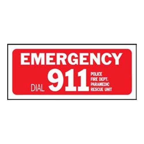 HY-KO 6x14プラスチックフェンスサイン（EMERGENCY DIAL 911） HY-23009 | 