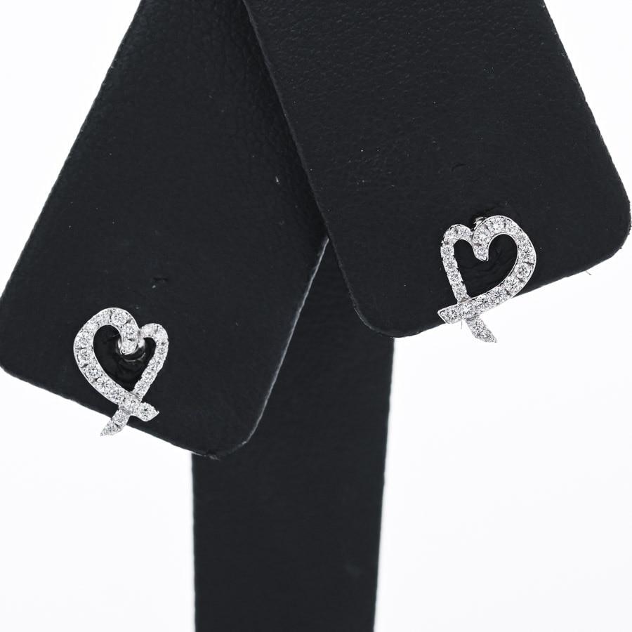 ティファニー ラビングハート ピアス K18ホワイトゴールド チャーム:約