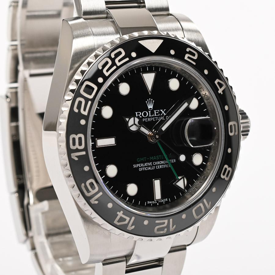 ロレックス GMTマスター2 スティックダイヤル 腕時計 116710LN V番 ブラック メンズ 中古A品｜rodeo-shop｜04