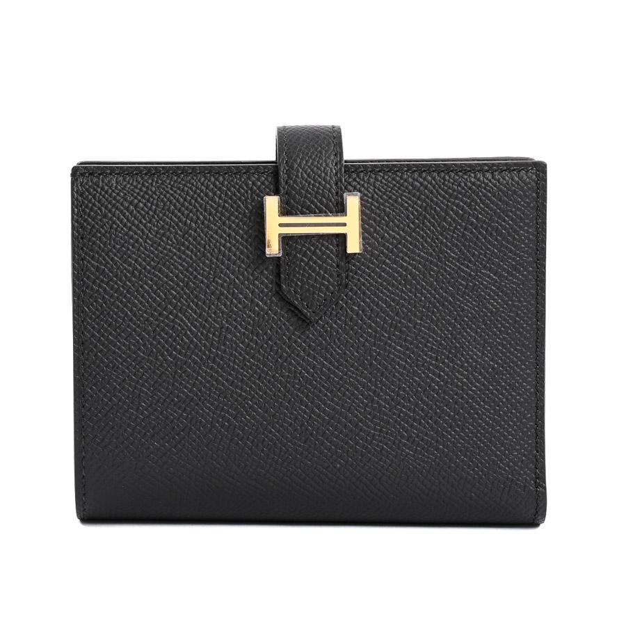 HERMES エルメス ベアンコンパクト ミディアムウォレット ブラック  