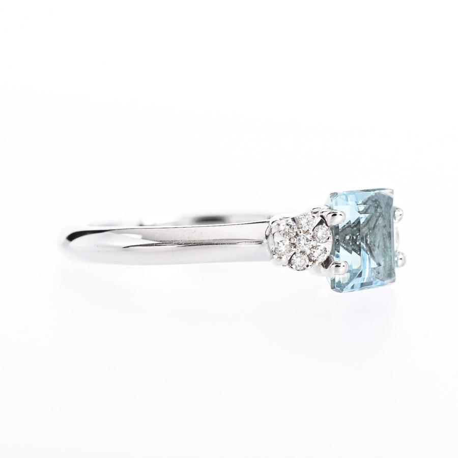 アクワマリン リング  アクワマリン1.04ct ダイヤ 12号 3.3g レディース 中古A品の画像