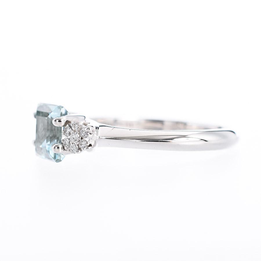 アクワマリン リング  アクワマリン1.04ct ダイヤ 12号 3.3g レディース 中古A品の画像