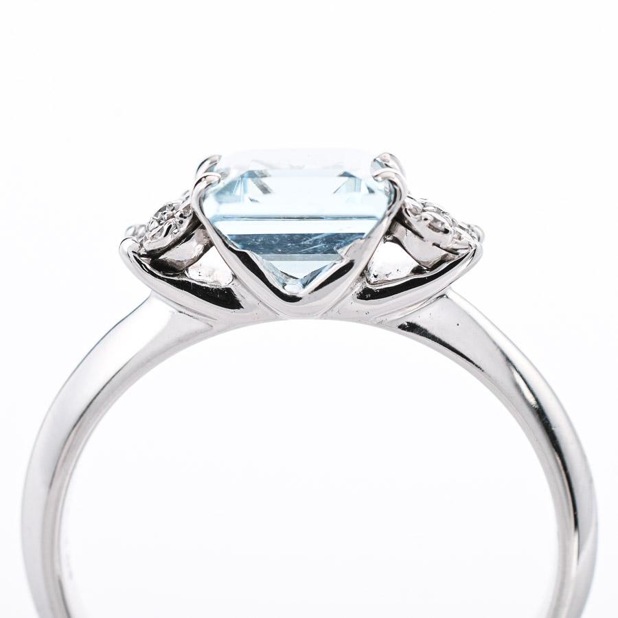 アクワマリン リング  アクワマリン1.04ct ダイヤ 12号 3.3g レディース 中古A品の画像