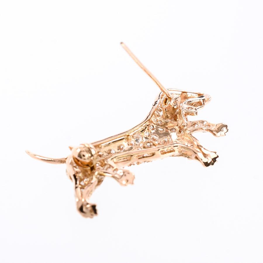 犬モチーフ  ダイヤ チャーム:約W35xH17mm 3.4g レディース 中古A品の画像