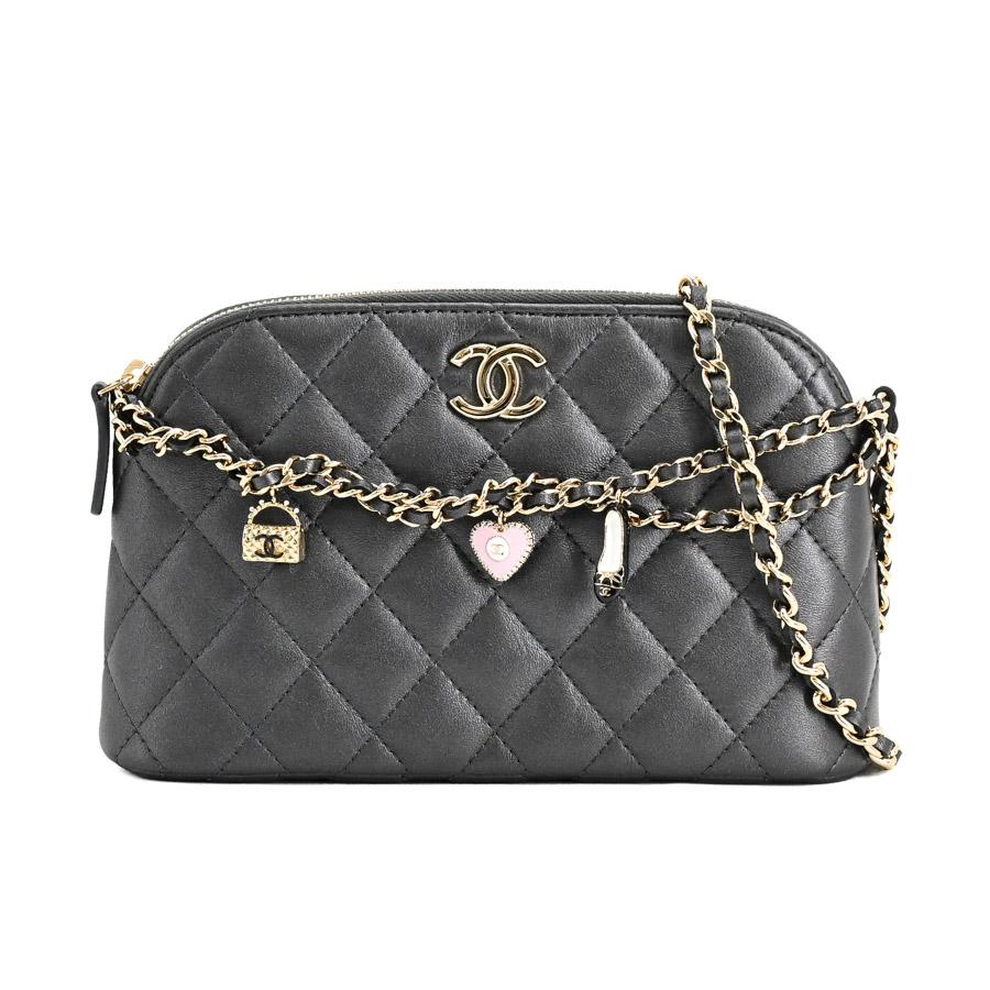 CHANEL シャネル チェーンクラッチ ショルダーバッグ AP4526 グレー 