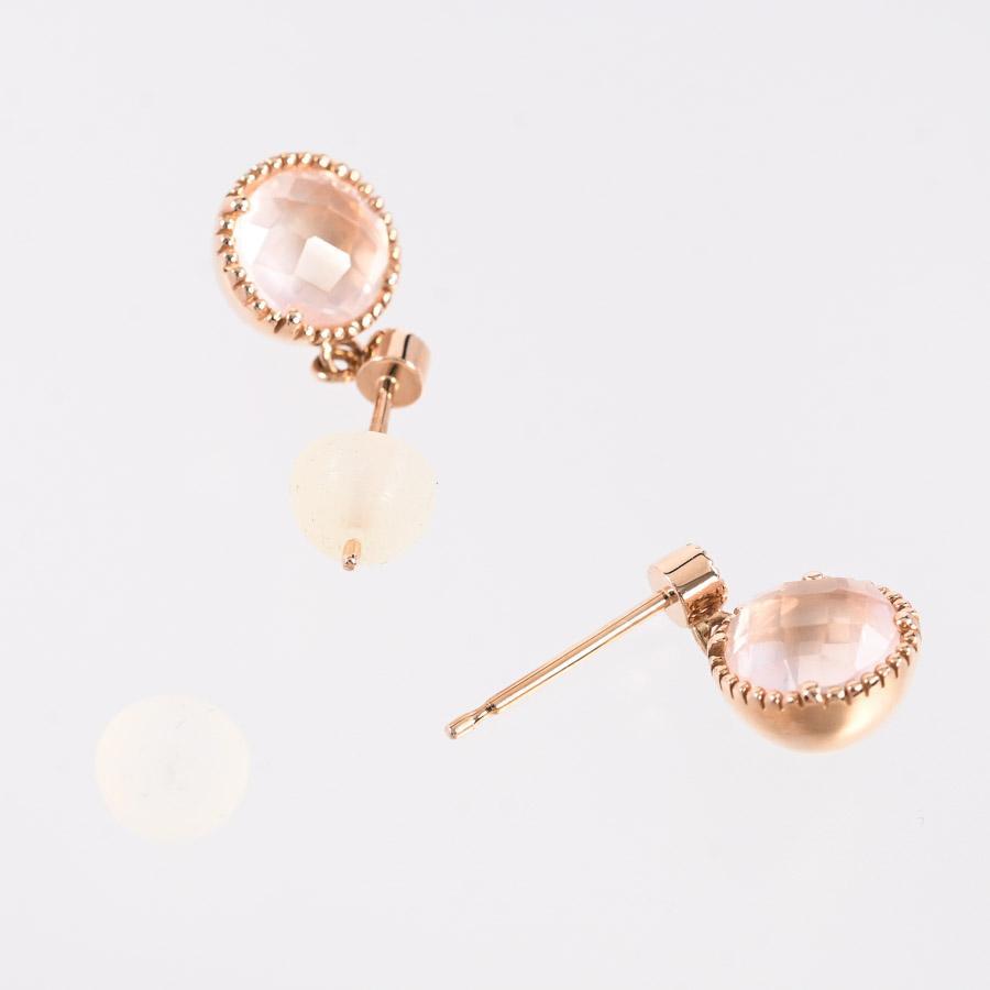 ローズクォーツ ピアス ローズクォーツ1.2/1.2ct チャーム:約W8
