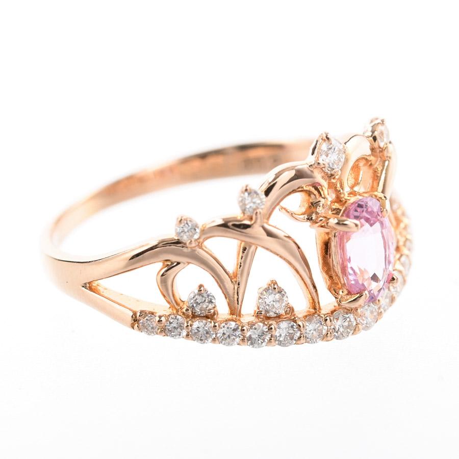 ピンクサファイア リング  ピンクサファイア0.282ct ダイヤ0.2ct 7.5号 2.0g レディース 中古A品の画像