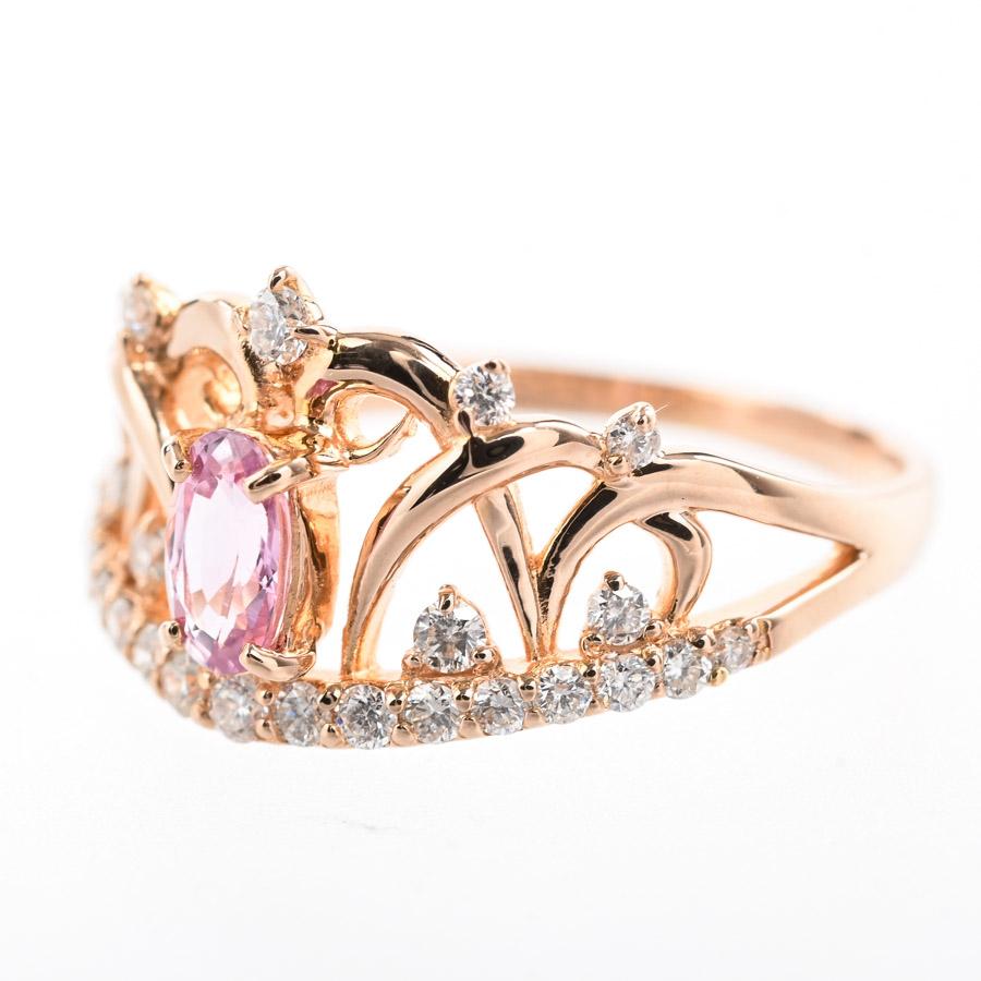 ピンクサファイア リング  ピンクサファイア0.282ct ダイヤ0.2ct 7.5号 2.0g レディース 中古A品の画像
