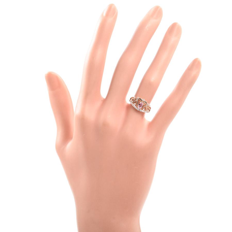 ピンクサファイア リング  ピンクサファイア0.282ct ダイヤ0.2ct 7.5号 2.0g レディース 中古A品の画像