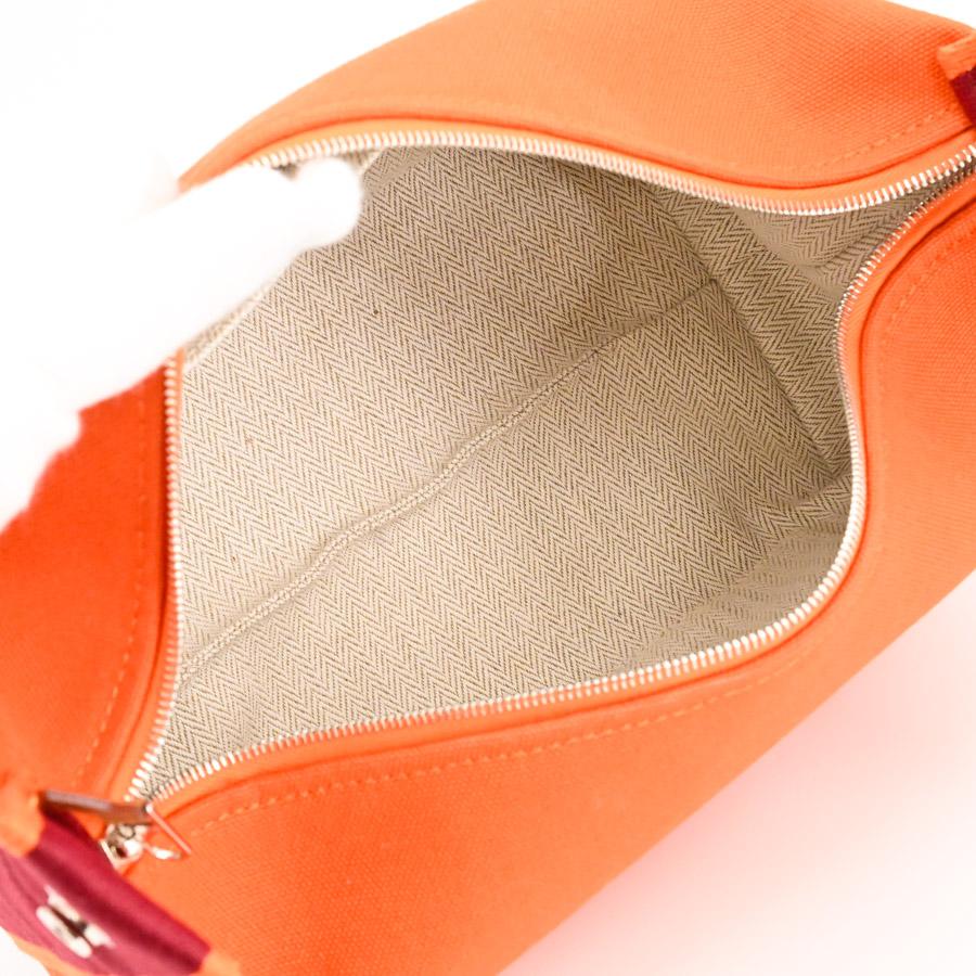 HERMES エルメス ブリッドアブラックPM ポーチ オレンジ レディース