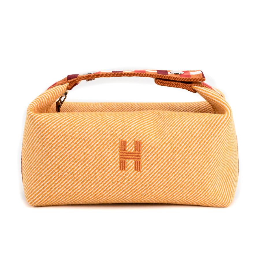 【極美品】 エルメス ブリッドアブラック PM ハンドバッグ ポーチ オレンジ エルメス ブリッド・ア・ブラックPM ポーチ フーオレンジ トワル