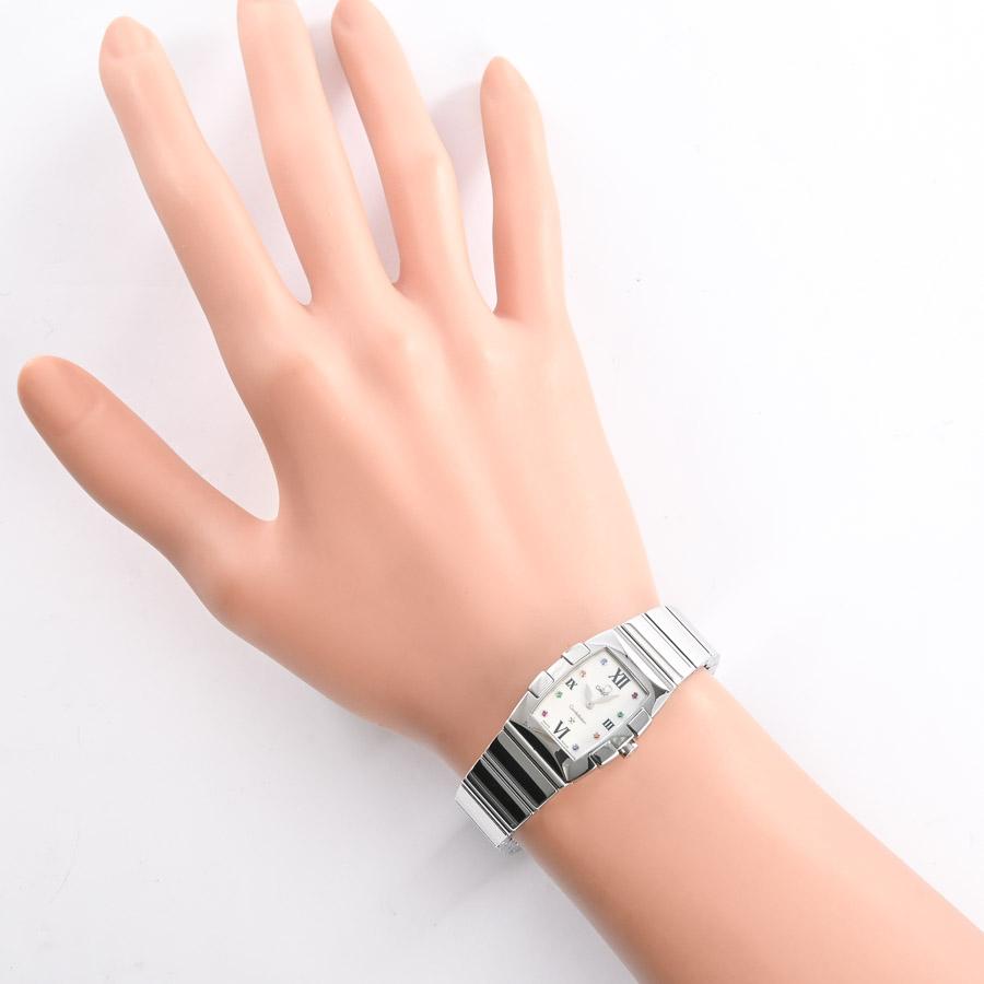 オメガ コンステレーション ミニ クアドレラ 腕時計 1584-79  ホワイトシェル レディース 中古A品の画像