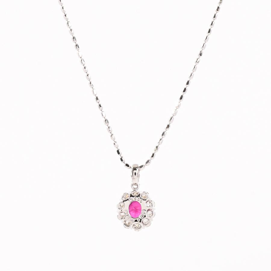 ルビー ネックレス  ルビー0.698ct ダイヤ0.53ct 6.0g レディース 中古A品の画像