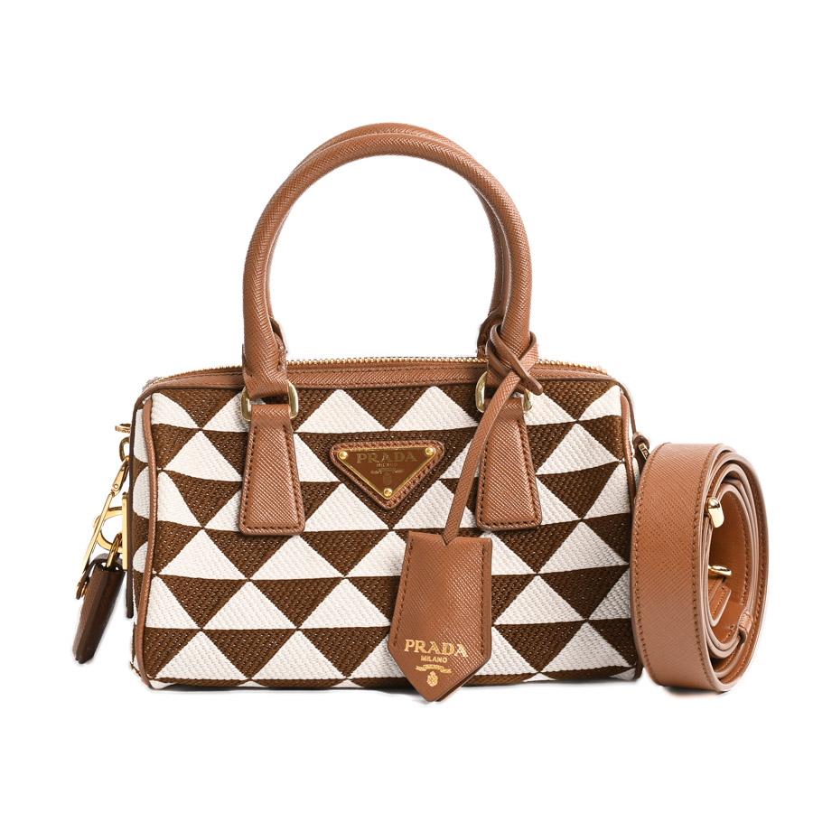 最終価格★ほぼ未使用★元値20万以上、PRADA ベージュ ハンドバッグ PRADA ベージュ ハンドバッグ