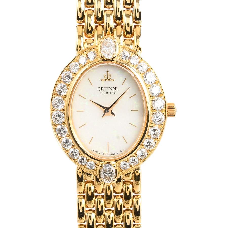 CREDOR クレドール 腕時計 GTAA978 ホワイト レディース 中古A品