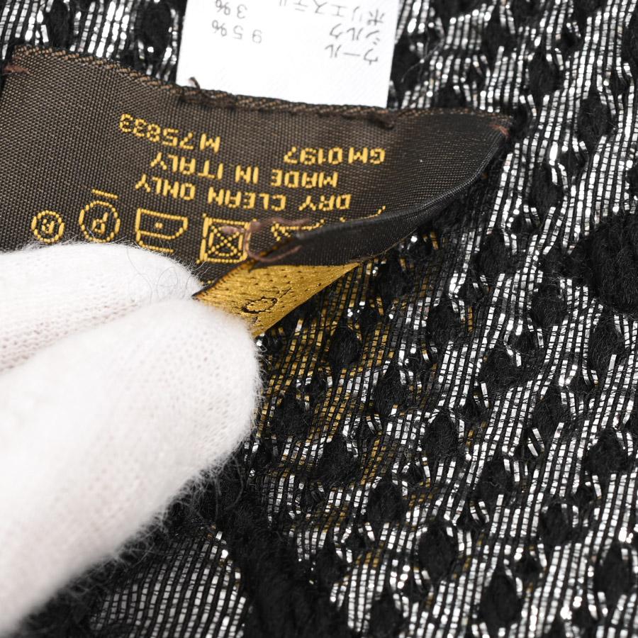 ルイヴィトン エシャルプロゴマニアシャイン マフラー M75833 ブラック ユニセックス 中古AB品_6