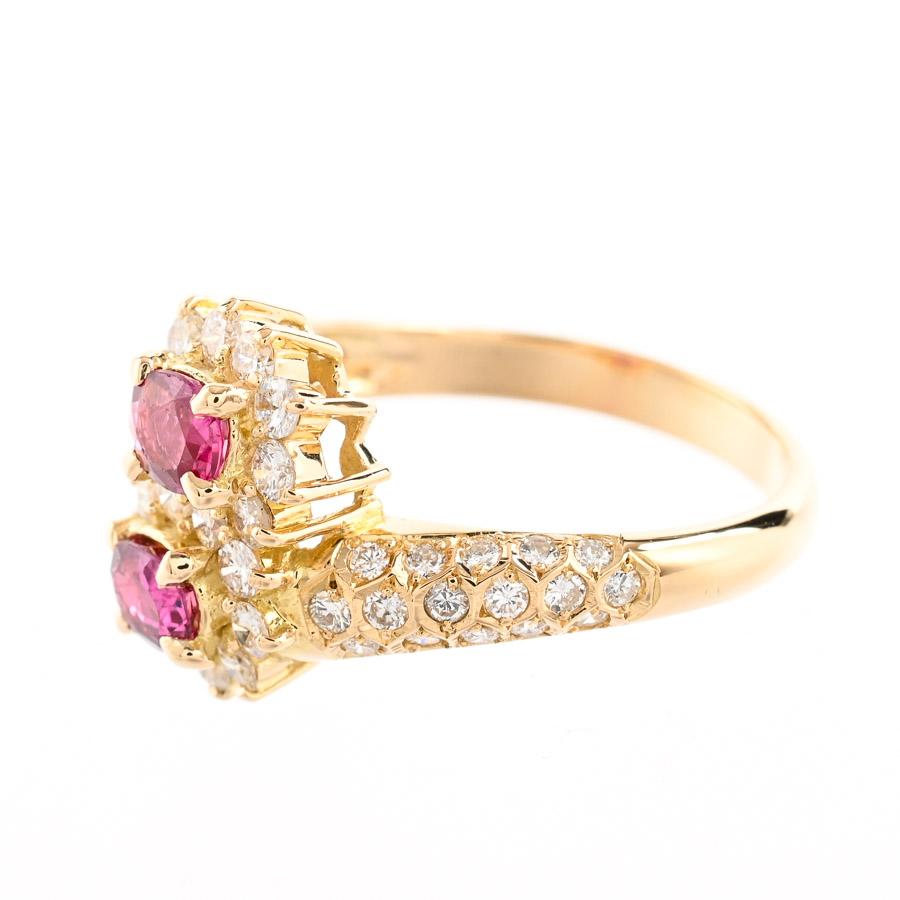 ルビー リング  ルビー0.6ct ダイヤ0.74ct 11号 4.4g レディース 中古A品の画像