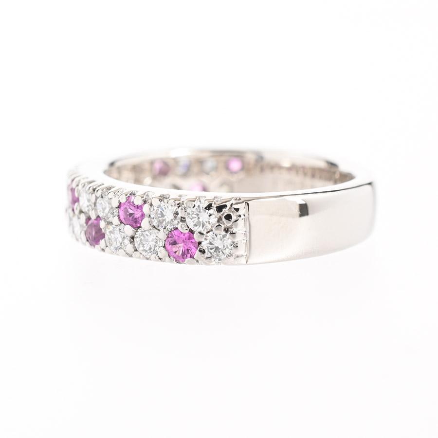 ピンクサファイア リング  ピンクサファイア0.39ct ダイヤ0.54ct 8.5号 6.9g レディース 中古A品の画像