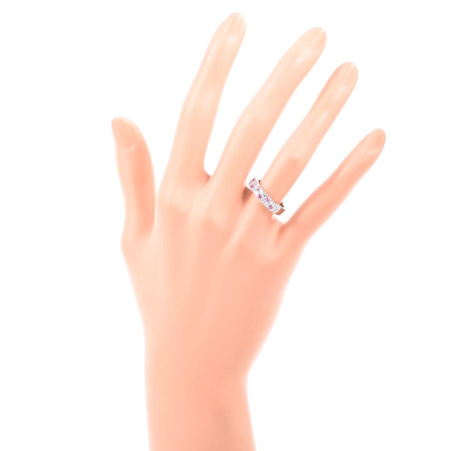 ピンクサファイア リング  ピンクサファイア0.39ct ダイヤ0.54ct 8.5号 6.9g レディース 中古A品の画像