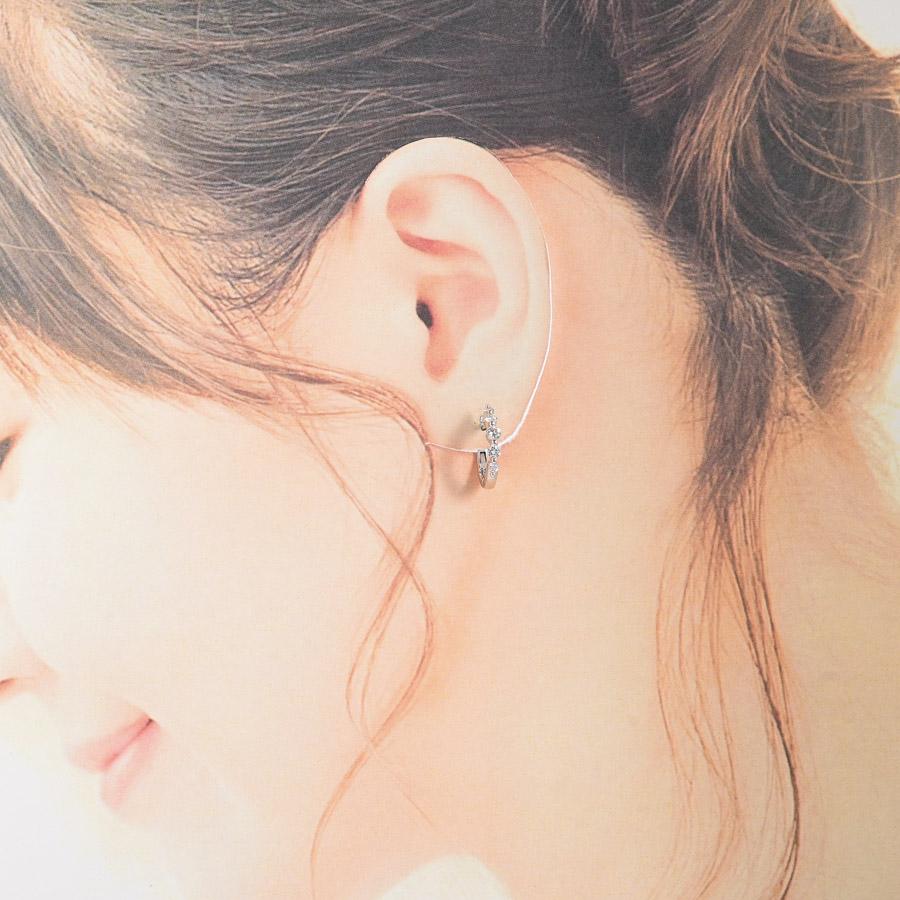 ダイヤ ピアス  ダイヤ0.25/0.25ct チャーム:約幅2xH15mm 3.1g レディース 中古A品の画像