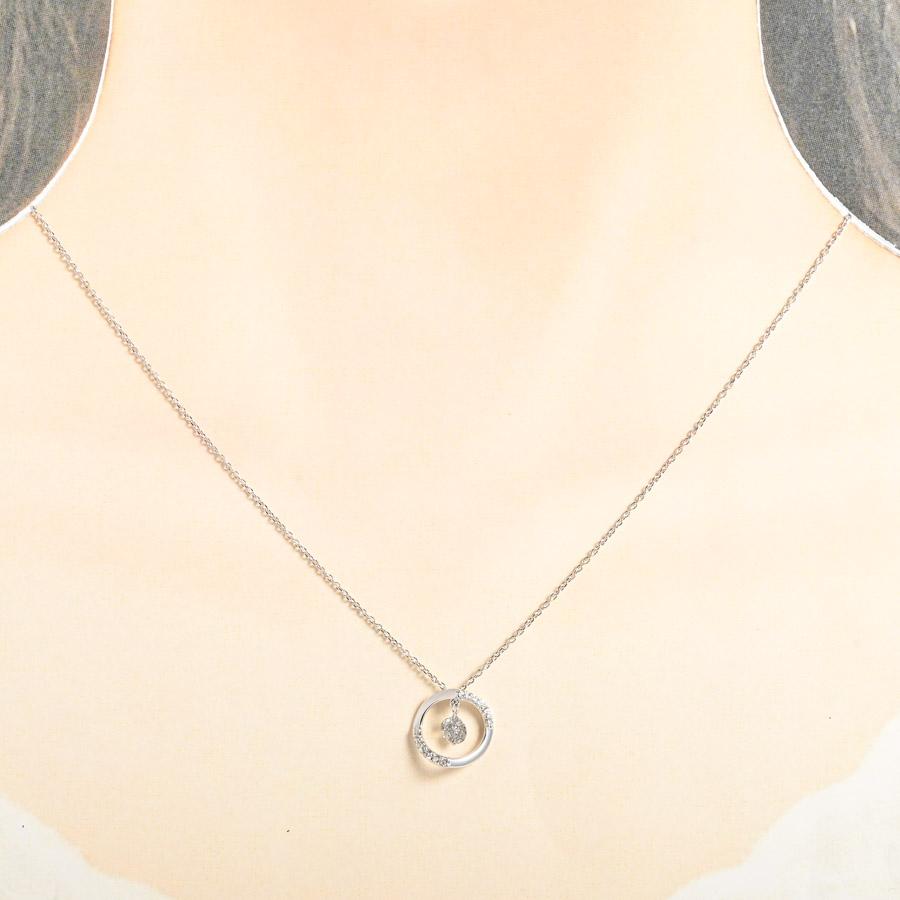 ダイヤ ネックレス  ダイヤ0.3/0.12ct 2.7g レディース 中古A品の画像