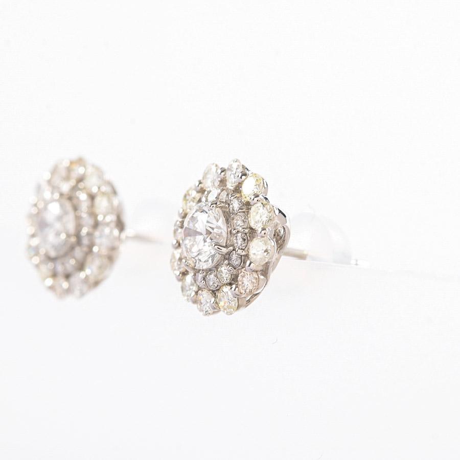 ダイヤ ピアス  ダイヤ0.363/0.3/0.45/0.45ct チャーム:約直径15.5mm 3.1g レディース 中古A品の画像