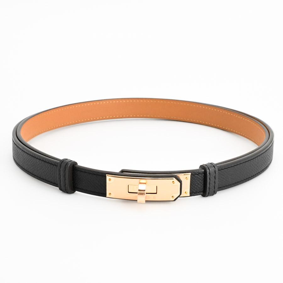 【新品未使用】HERMESエルメス　ケリーベルト18 レザーベルト HERMES（エルメス） ケリーベルト18 ベルト ブラック レディース 新品