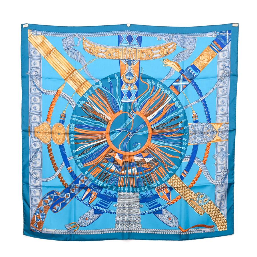 HERMES（エルメス） カレ90 スカーフ ライトブルー ユニセックス 未