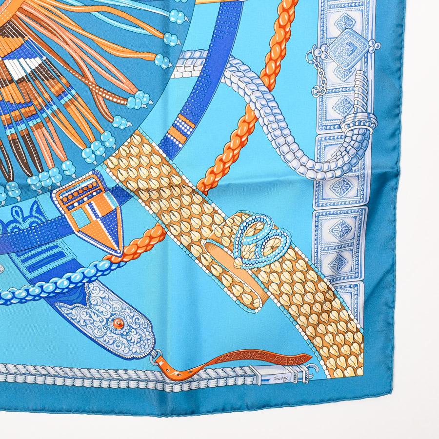 HERMES（エルメス） カレ90 スカーフ ライトブルー ユニセックス 未