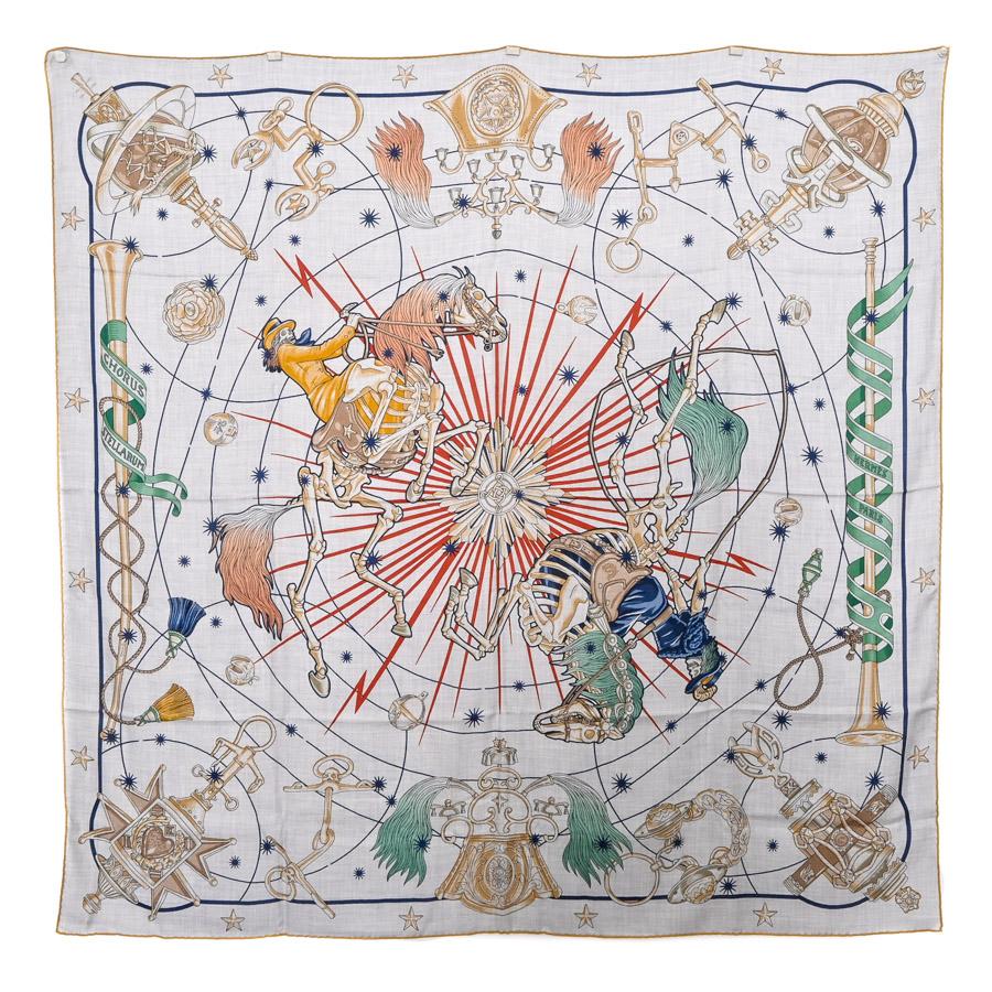 HERMES（エルメス） カレジェアン140 ストール グレー レディース 未