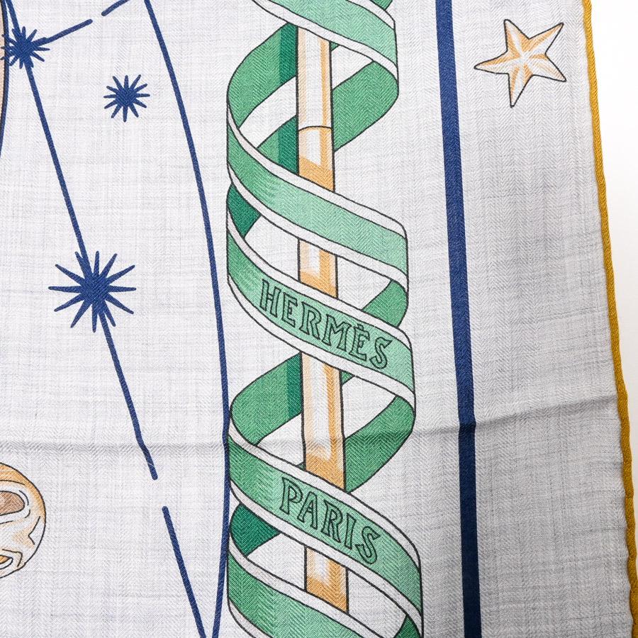HERMES（エルメス） カレジェアン140 ストール グレー レディース 未