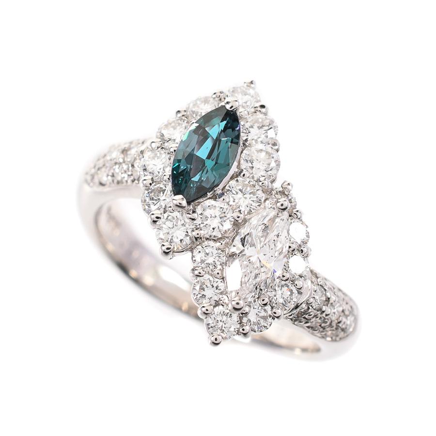 美品アレキサンドライトリング アレキサンドライト リング アレキサンドライト0.37ct ダイヤ0.28ct