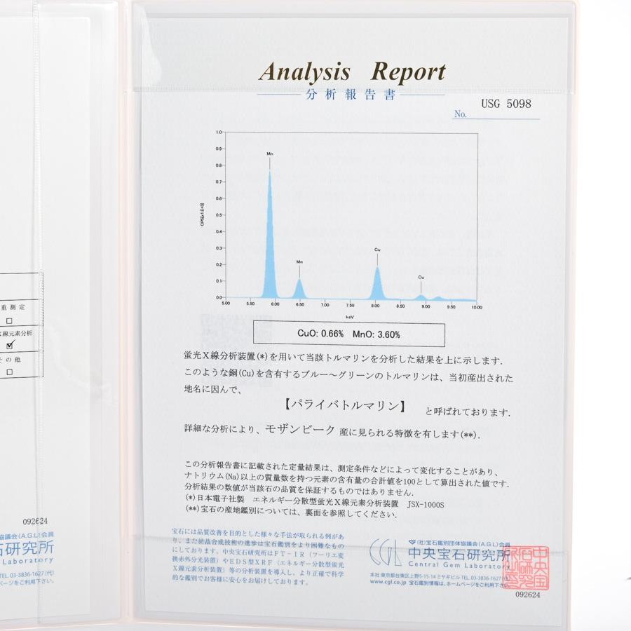 パライバトルマリン ネックレス パライバトルマリン1.49ct ダイヤ1.58ct 27.5g レディース 中古A品_8