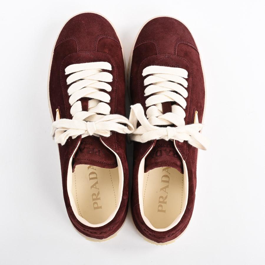 PRADA（プラダ） スニーカー 靴 2EE394 ボルドー メンズ 未使用品