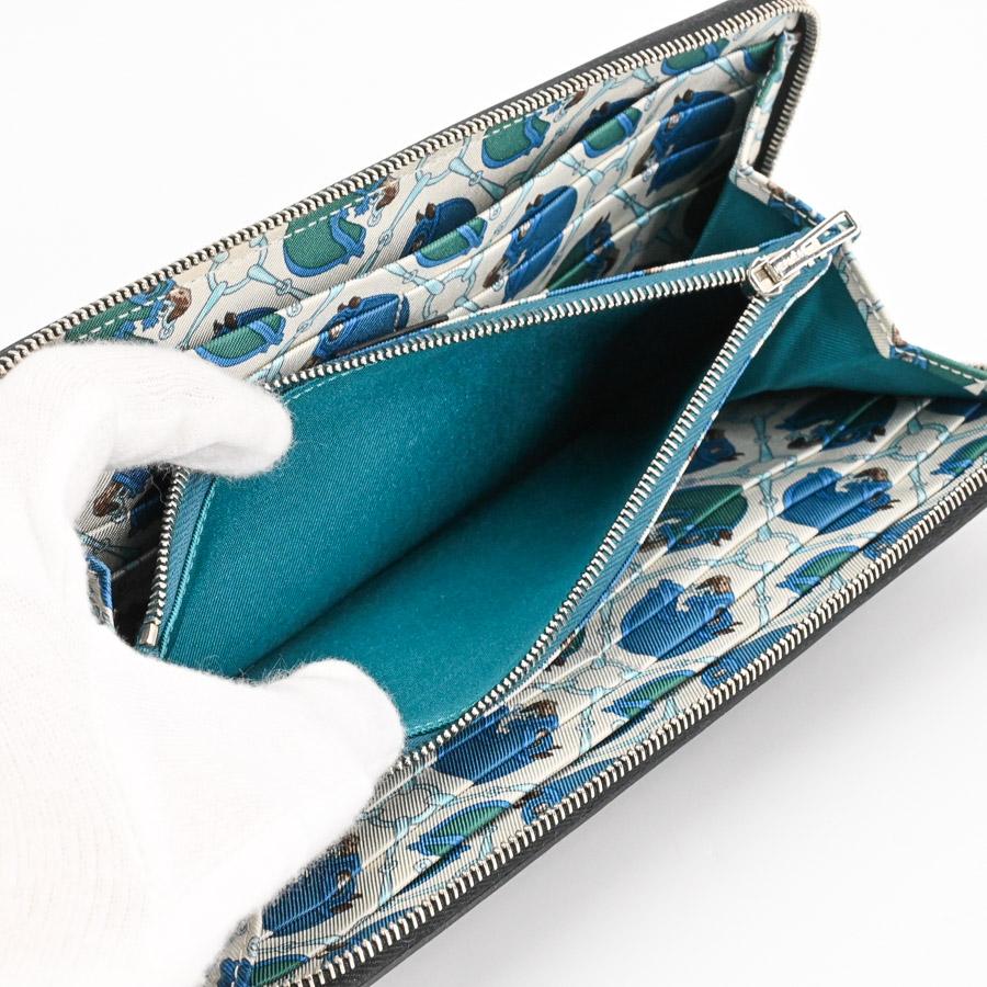 HERMES（エルメス） アザップロングシルクイン 長財布 ブラック