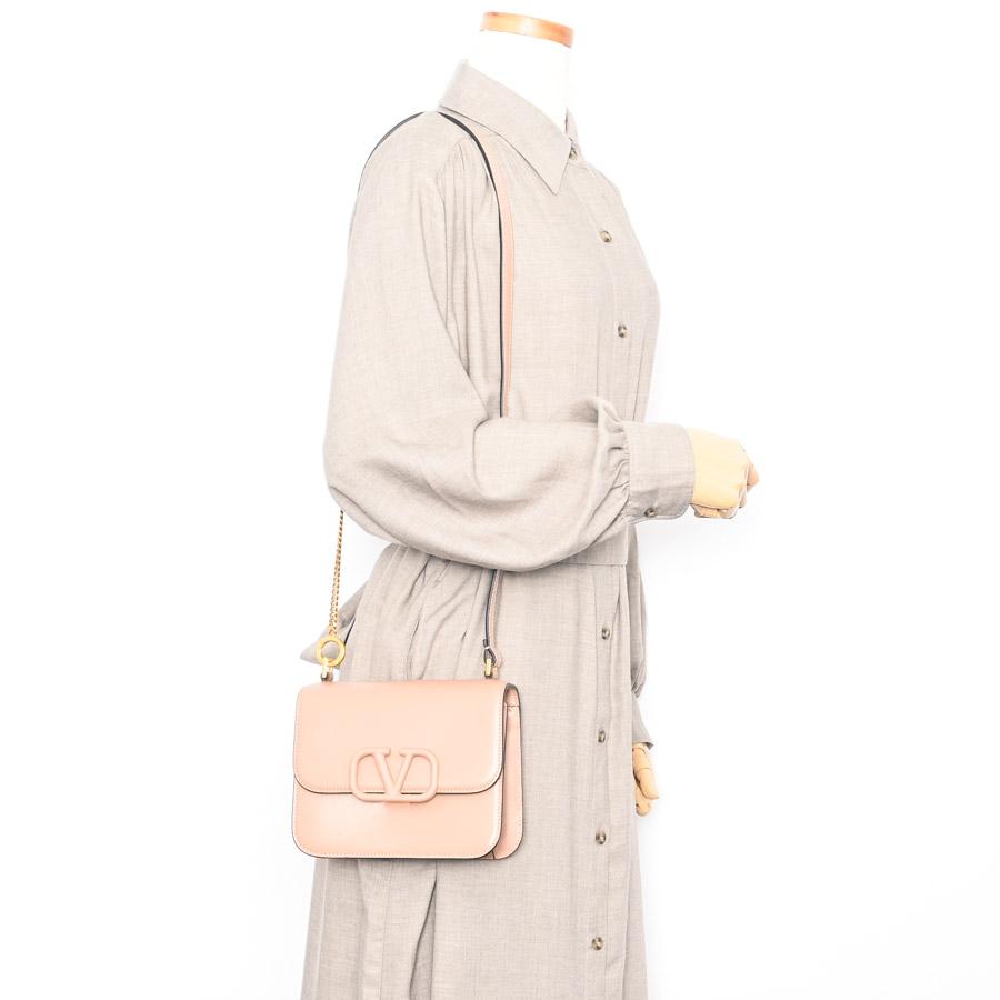ヴァレンチノ Vスリングスモールショルダー ショルダーバッグ ピンクベージュ レディース 中古A品_6