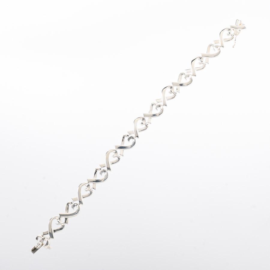 ティファニー ラビングハート ブレスレット  チェーン長さ(留め具含):約19.5cm/チャーム:約W15xH10mm  レディース 中古A品の画像