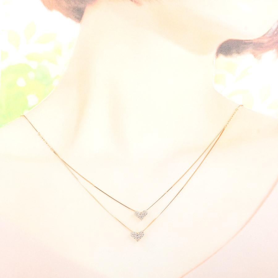 ダイヤ ネックレス  ダイヤ0.27/0.2ct 3.8g レディース 中古A品の画像