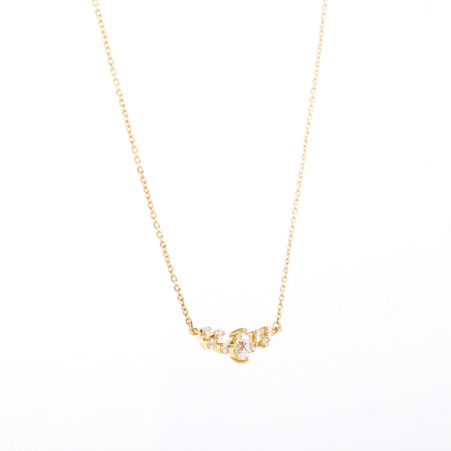 ダイヤ ネックレス  ダイヤ0.227/0.11ct 2.2g レディース 中古A品の画像