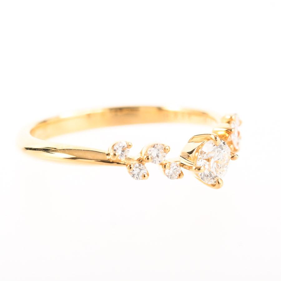 ダイヤ リング  ダイヤ0.234/0.11ct 14号 2.5g レディース 中古A品の画像