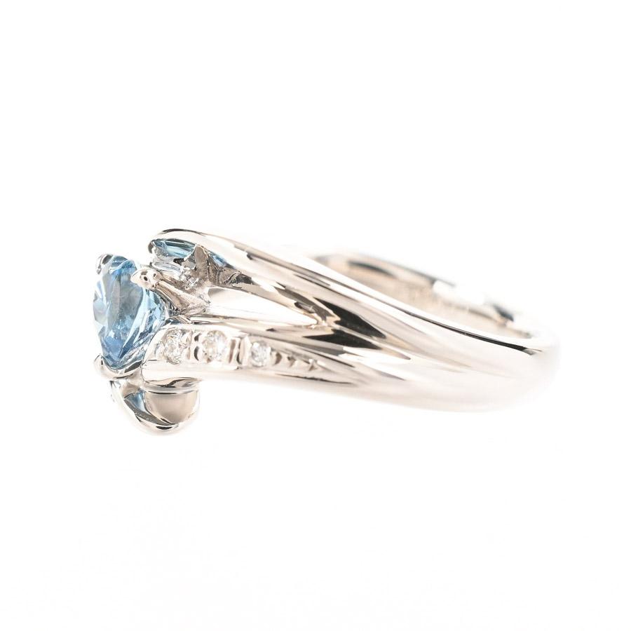 アクワマリン リング  アクワマリン0.4ct ダイヤ0.06ct 11号 6.6g レディース 中古A品の画像
