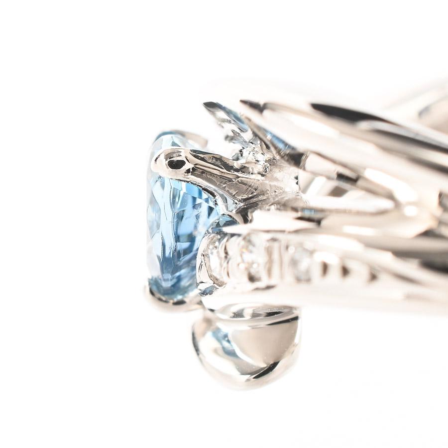 アクワマリン リング  アクワマリン0.4ct ダイヤ0.06ct 11号 6.6g レディース 中古A品の画像